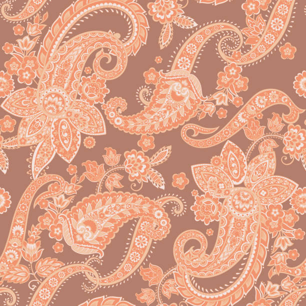 istock Paisley vector seamless pattern. Fantastic flower, leaves. Batik style painting. Vintage background 1452465311