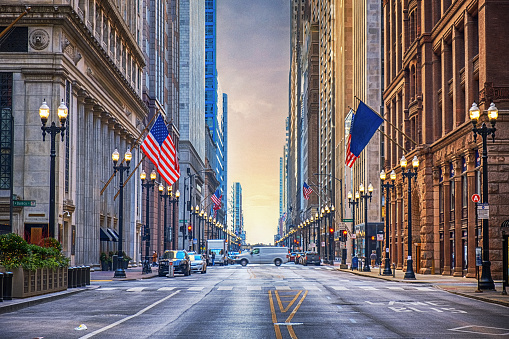 LaSalle Street, Chicago, Illinois, USA