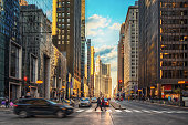 Street in Financial District of Chicago