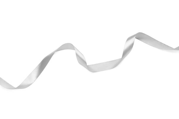 istock Beautiful ribbon isolated on white, top view 1452471153
