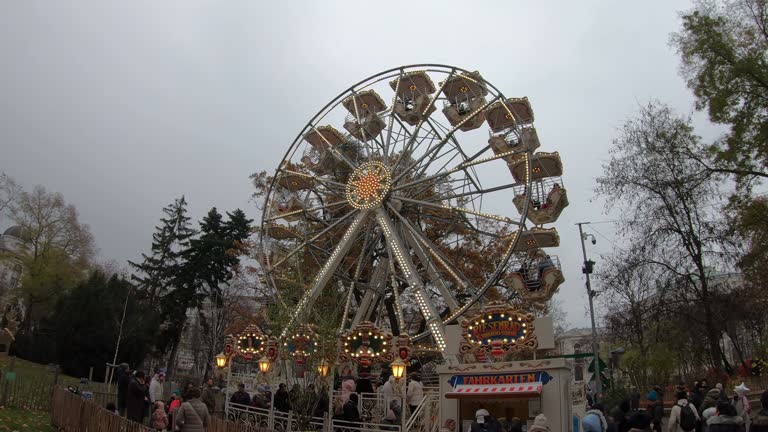 A carousel at a Christmas market