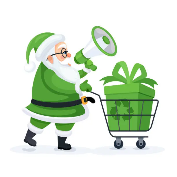 Vector illustration of Santa's Recycling Gifts