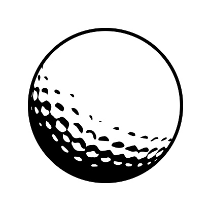 Golf ball icon. Golf ball isolated icon. Golf ball symbol. Black vector illustration.