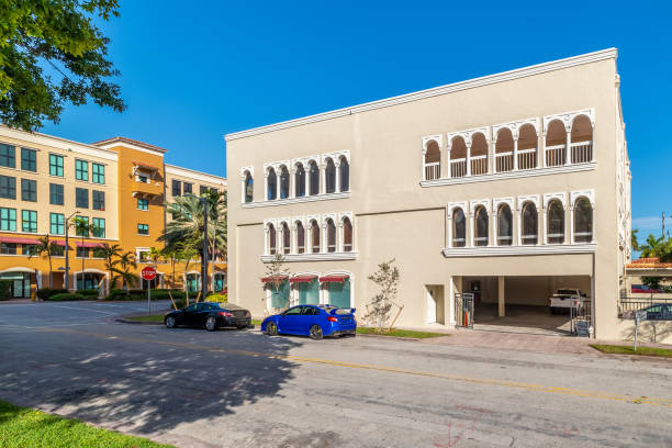 istock Facade of a beige colonial-style building 1452477451