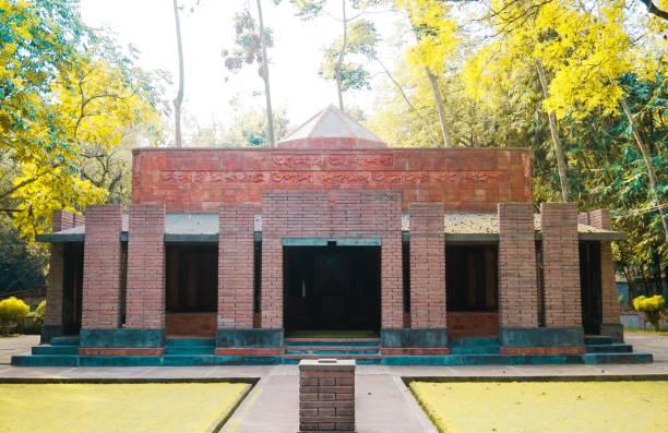 A beautiful view of a building architecture in the park