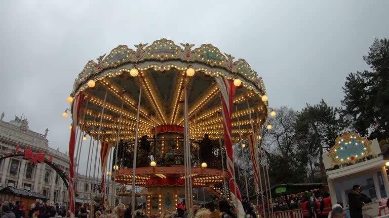 A carousel at a Christmas market