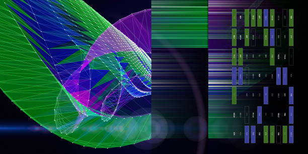 istock Big Data. Abstract  background polygonal grid in defocus on dark. Presenting concept of color board data algorithms grid. Banner for business, science and technology. 1452481177