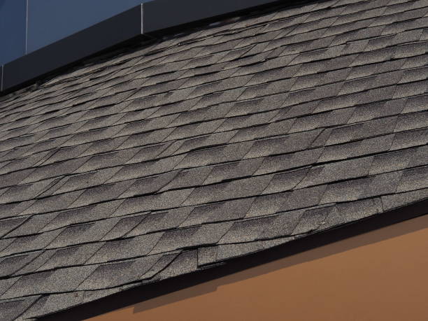 istock Dark gray roof and white light orange 1452482705