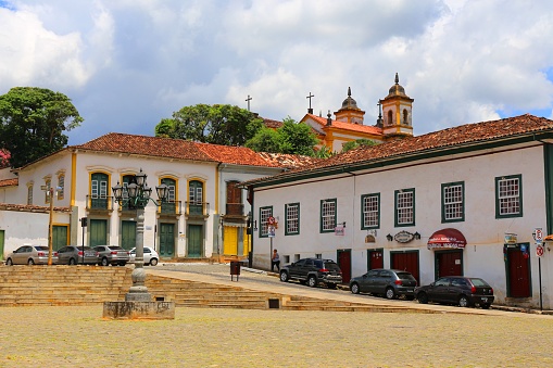 Historic architecture in the town of Mariana in Brazil