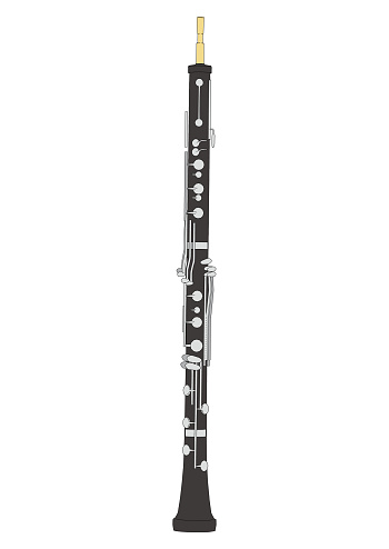 Simple and fashionable realistic illustration of oboe.