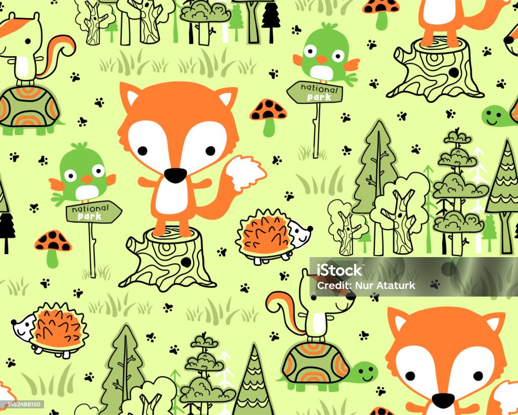Ilustración de Vector De Patrón Sin Fisuras Con Dibujos Animados Divertidos De Animales Terrestres De Madera y más Vectores Libres de Derechos de Animal - iStock Ilustración de Vector De Patrón Sin Fisuras Con Dibujos Animados Divertidos De Animales Terrestres De Madera y más Vectores Libres de Derechos de Animal - iStock