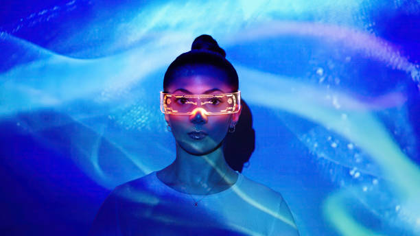 istock Young woman with smart glasses 1452491429