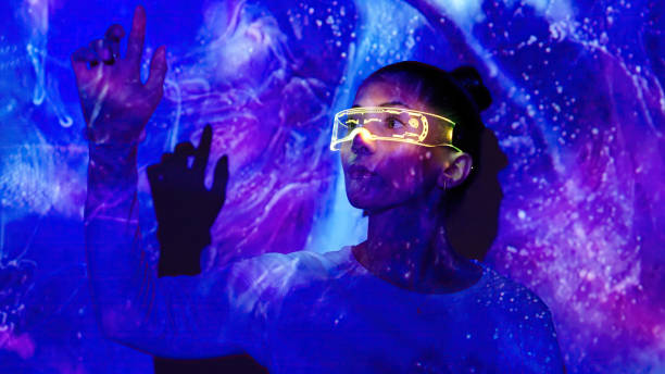 istock Young woman with smart glasses 1452491456
