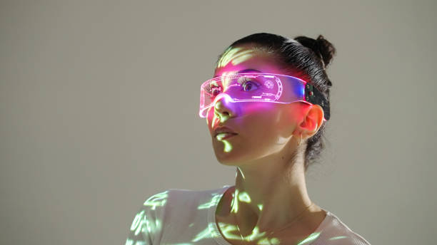 istock Young woman with smart glasses 1452491462
