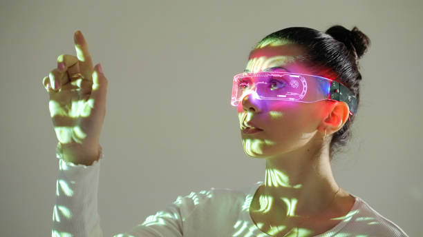 istock Young woman with smart glasses 1452491474