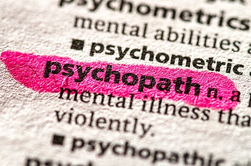 close up photo of the word psychopath
