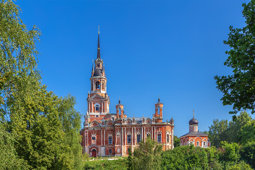 Saint Stephen's Basilica in the centre of Budapest, capital city of Hungary. Landmark and place of worship was built between 1851 and 1905. It is the equal tallest building in the city