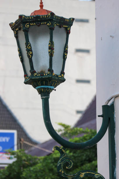 istock Typical Street Lamp in Malioboro with blue sky background and white cloud. 1452496729