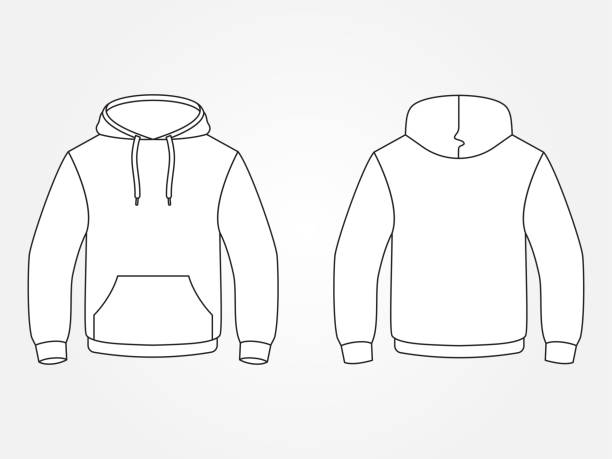 Art & Illustration Art illustration design clothes concept fashion wear isolated mock up of hoodie jacket jumper pocket hot male drawing stock illustrations