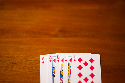 Close up of set of a playing cards