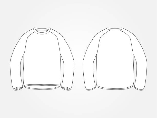 Art & Illustration Art illustration design clothes concept fashion wear isolated mock up of crewneck sweater round neckline stock illustrations