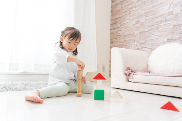 Girl playing with toys