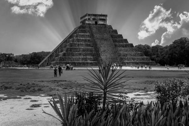 An aerial view of Chichen Itza building in Yucatan