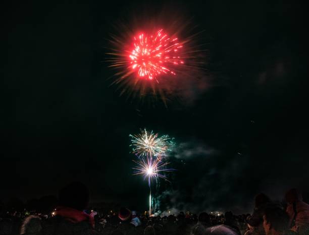 istock Crowd enjoying the beautiful fireworks at night during an outdoor event 1452508068