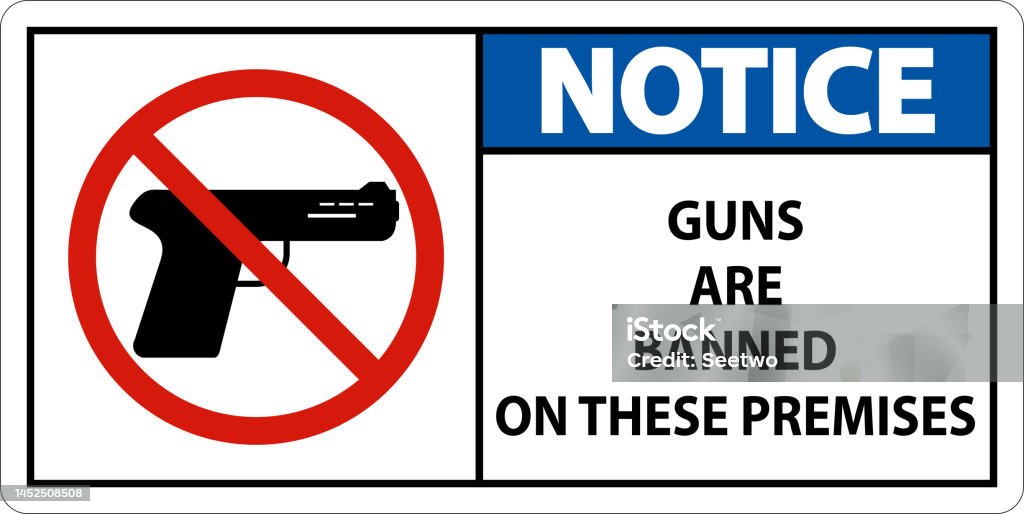 Hinweis Verbot Zeichen Waffen Keine Waffen Zeichen Auf Weißem ...