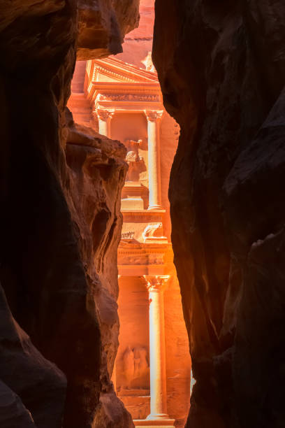 istock Petra, Jordan Siq, Treasury, Al Khazneh frame view 1452514191