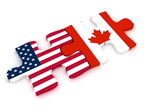 Canada USA flag puzzle
