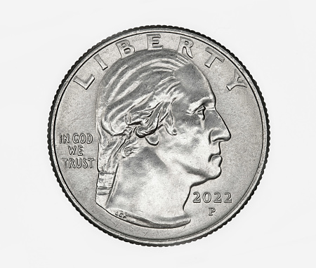 Retrato actualizado de George Washington en la moneda de un cuarto de dólar de los Estados Unidos 2022 photo
