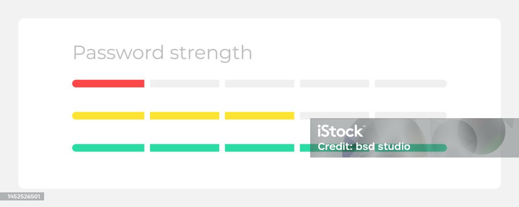 Password Strength Indicator Ui Element Template Stock Illustration ...