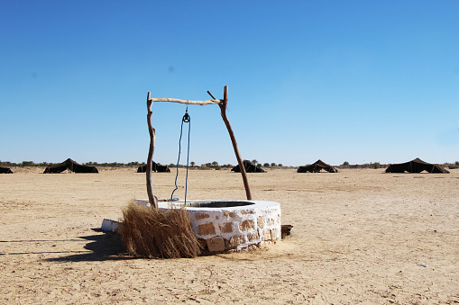 A well in the desert in south of Tunisia