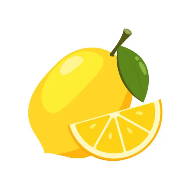 Vector illustration of Lemon cartoon vector. Lemon on white background.
