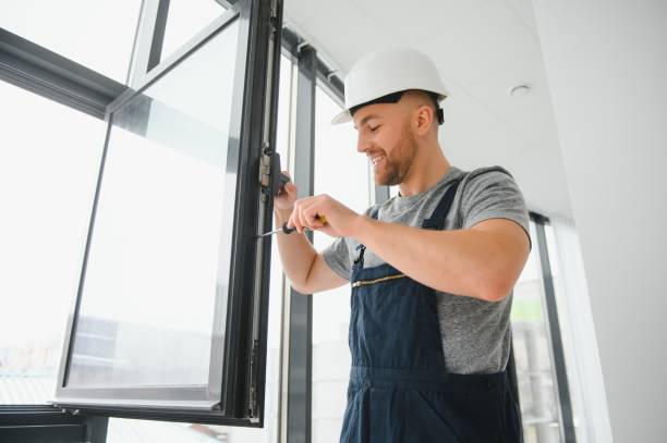 istock Professional master at repair and installation of windows, at work. 1452534399