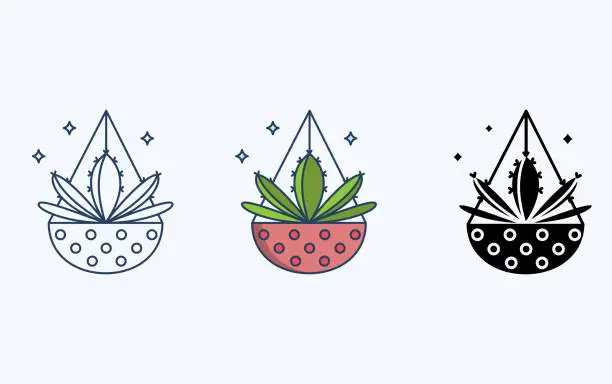 Vector illustration of Cactus Plant illustration icon