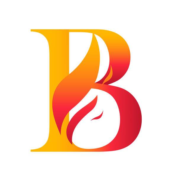 Initial B letter with fire logo Vector design. Initial B letter with fire logo Vector design. stock illustration fire letter b stock illustrations