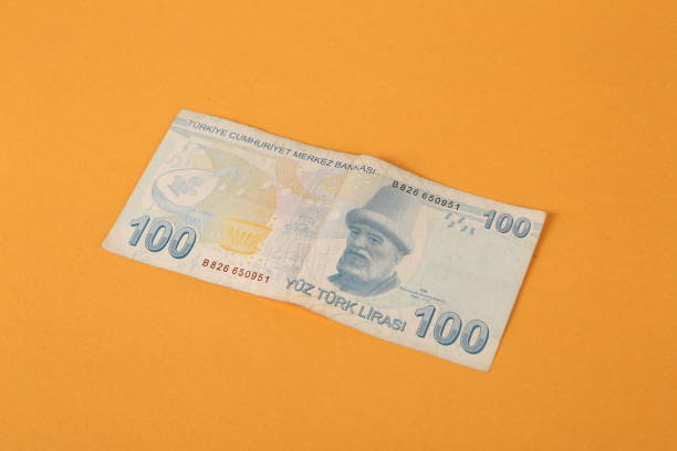 istock Turkish currency, Turkish lira banknotes 1452544257