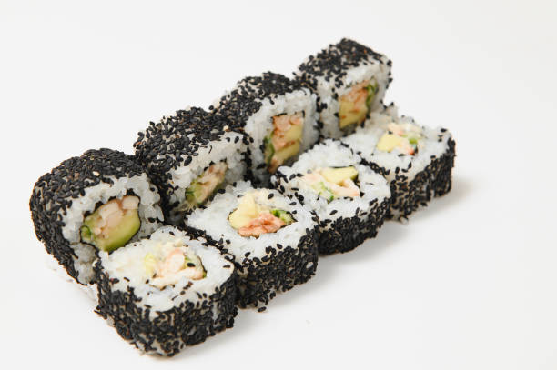 istock Japanese seafood sushi , roll on a white background 1452548063