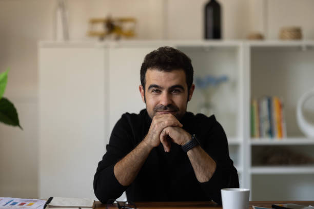 istock Businessman working from home office 1452548326