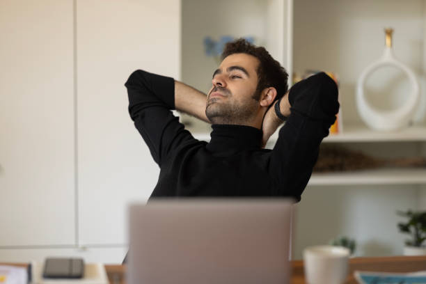 istock Thoughtful serious man sitting on at home office , lost in thoughts 1452556393