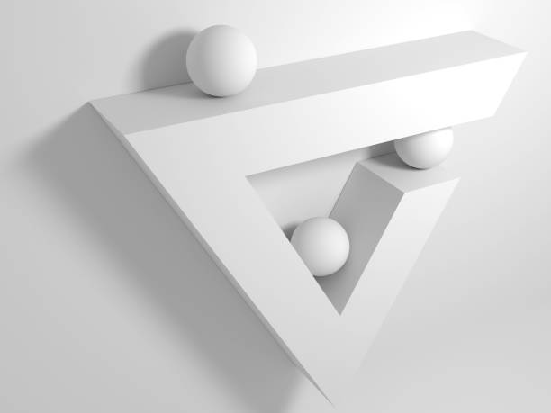 istock Abstract minimal installlation with three balls and triangule, 3d 1452562486