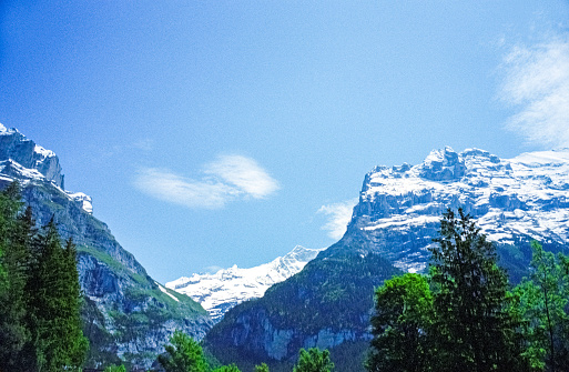 Twisting roads of the Furka pass in the Swiss Alps