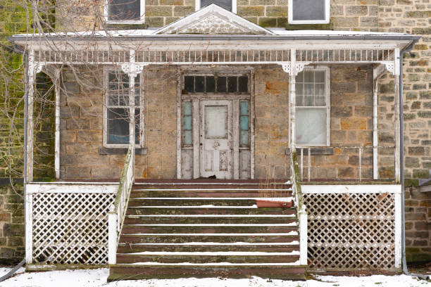 Utica, Illinois - United States - November 15th, 2022: Exterior of the Historic Sulfur Springs Hotel, built in 1849, in Utica, Illinois.