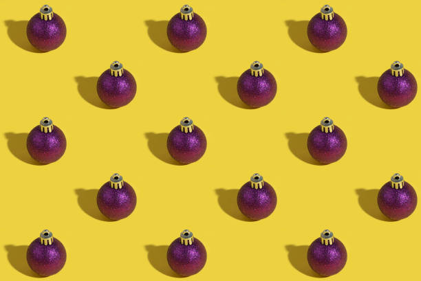 istock Seamless pattern of Christmas ornament on yellow background 1452576560