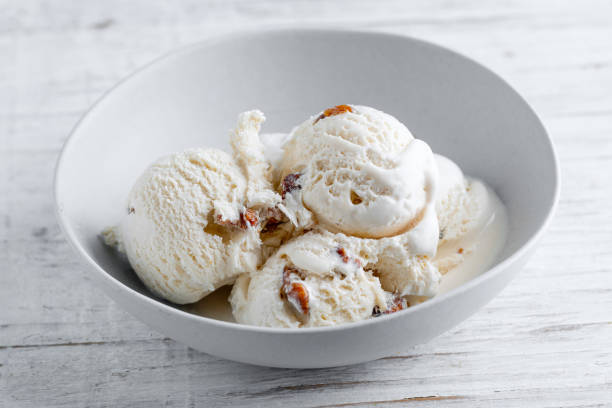 istock Ice cream scoops served in bowl 1452577586