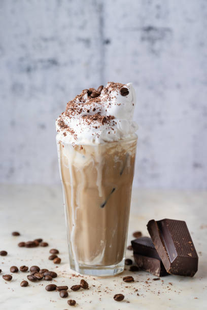 istock Fresh cold coffee with milk and whipped cream 1452577729