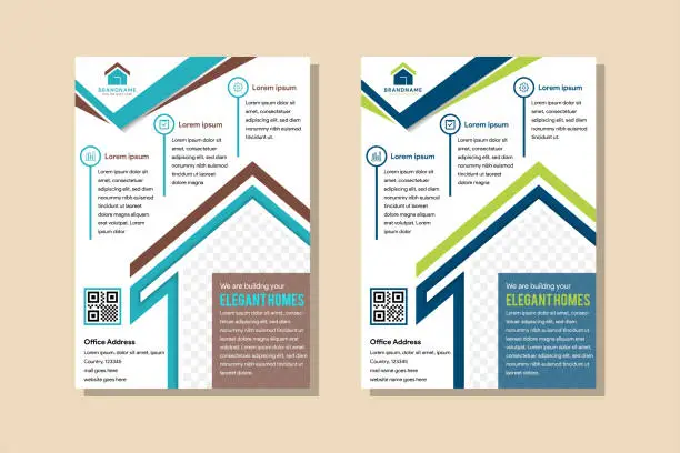 Vector illustration of Elegant building home flyer brochure design, business cover size A4 template