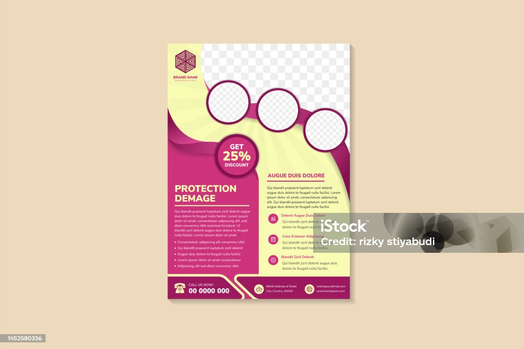 Flyer Protection Machine Protection Damage Flyer Design Template Use Vertical Layout Stock ...